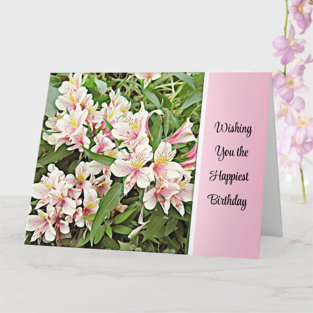 O Aniversário Mais Feliz - Cartão de Aniversário (Orquídea)