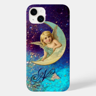 O ANJO da LUA no OURO AZUL SPARKLES monograma