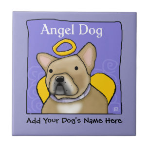 O anjo do buldogue francês personaliza o azulejo