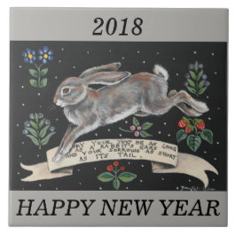 O Ano Novo de 2018, a lebre personalizada de coelh