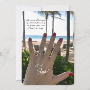 O anúncio da foto do anel de noivado