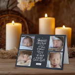 O Anúncio de Natal da Foto da Noite Santa<br><div class="desc">Apresente seu bebê ao mundo com um cartão de feriado de anúncio de nascimento elegante. A design apresenta letras para "O Santa Noite", com notas musicais e faíscas radiando da letra O. Uma estrela brilhante está empoleirada acima. Mostrado em uma cinza azul escura para representar o céu noturno, embora as...</div>