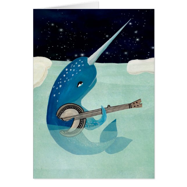 O Aquarelle de Narwhal - Narwhal joga o cartão do (Frente)