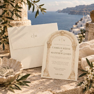 O Arco: Convite de Casamento Dourado