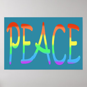 O arco-íris colorido colore posters da palavra da
