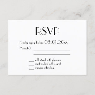 O art deco da folha Dourado que Wedding RSVP carda
