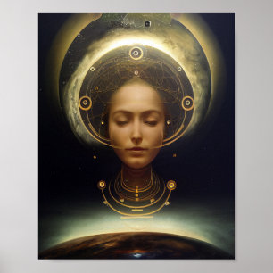 O Astronauta Surreal Science Fiction Art Poster