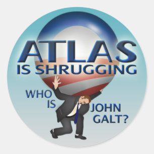 O atlas Shrugging etiquetas