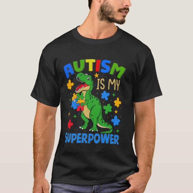 O Autismo dos Meus Filhos é Meu Superpoder Camisa  (Frente)