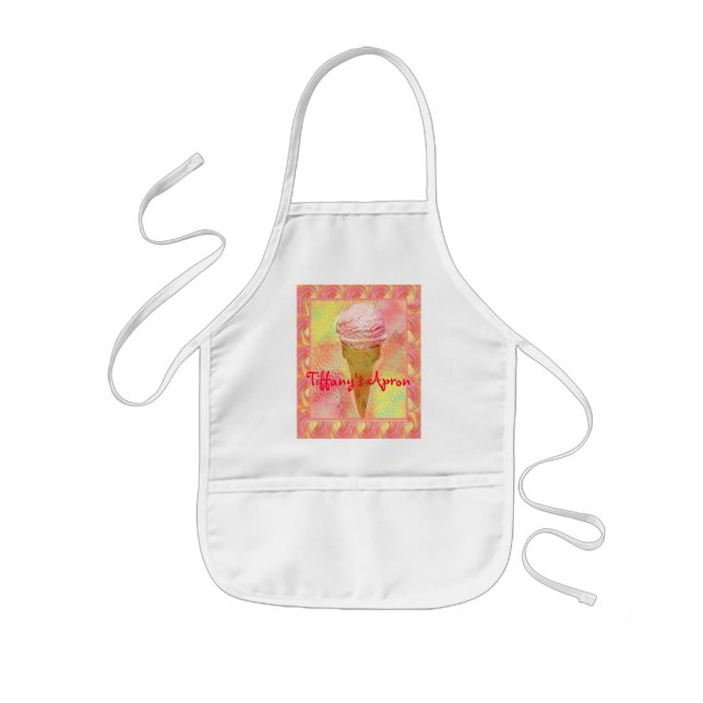O avental do miúdo Pastel do cone do sorvete (Frente)