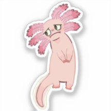 O Axolote // Adesivo de Vinil Personalizado