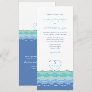 O azul acena o convite de casamento Loopy moderno