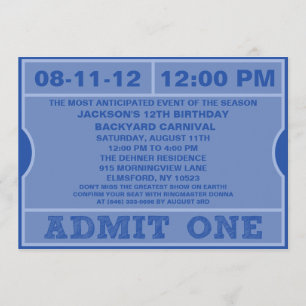 O azul admite uma festa de aniversário do convite