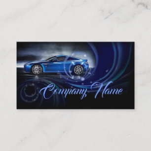 O azul curva o cartão de visita automotriz
