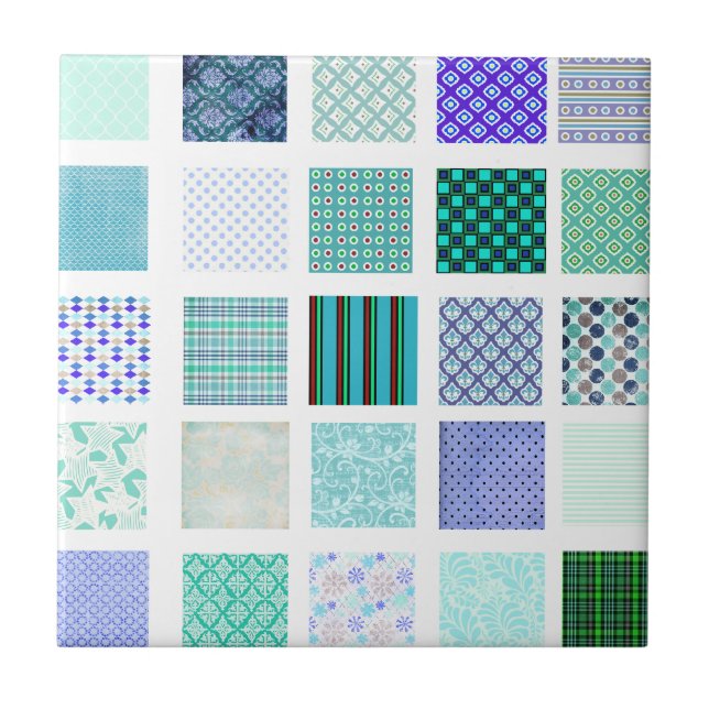 O azul esquadra o teste padrão de mosaico (Frente)