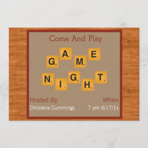 O azulejo da noite do jogo rotula o convite