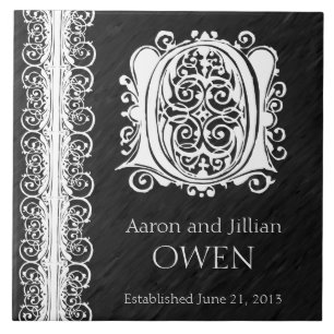 O Azulejo de casamento "White Lace on Black"