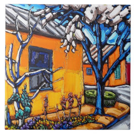 "O azulejo decorativo do jardim alaranjado do