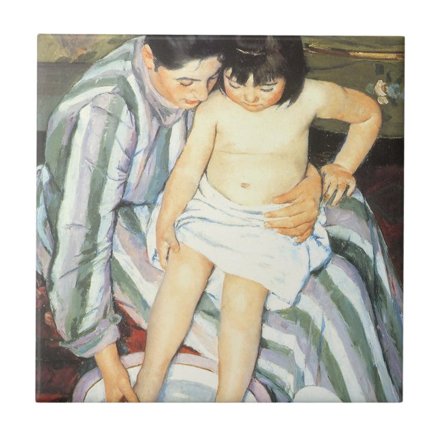 O Banho de Criança por Mary Cassatt Impressionismo (Frente)