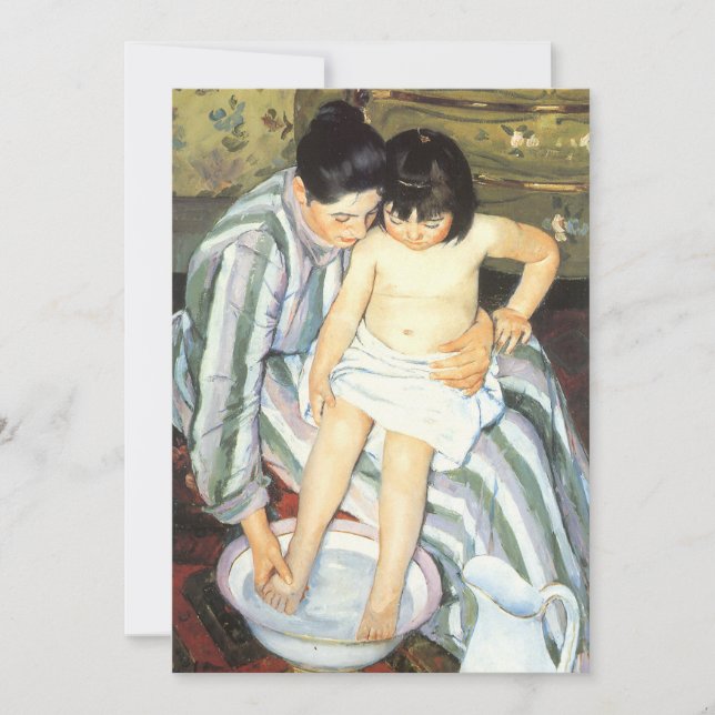 O Banho de Criança por Mary Cassatt Impressionismo (Frente)