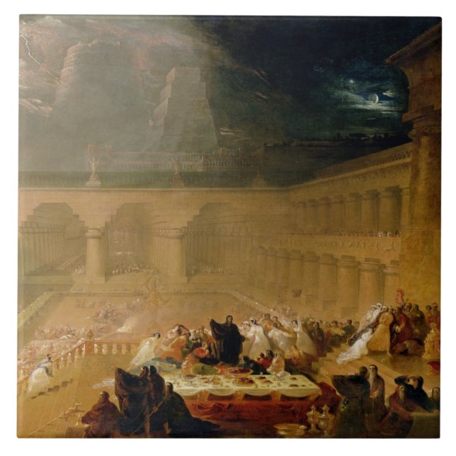 O banquete do Belshazzar (óleo em canvas) (Frente)