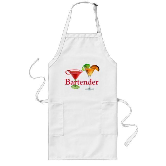 O barman do avental projetou cocktail (Frente)