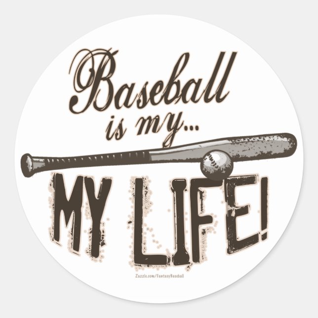 O basebol é minha vida! Etiqueta (Frente)