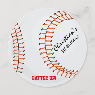 O basebol ostenta convites de festas de