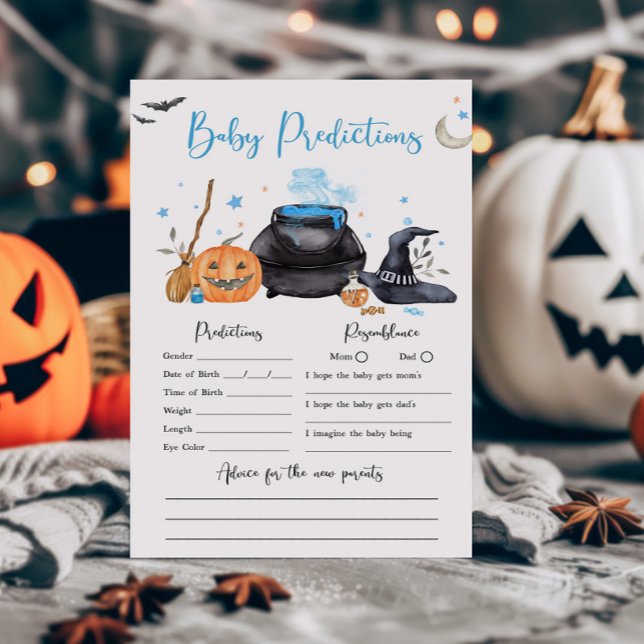 O Bebê Azul está criando o jogo de predicações do  (Baby is Brewing Baby Shower Baby Predictions Game)