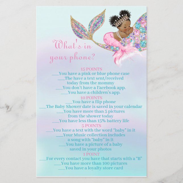 O bebê da Sereia Afro-Americana que está no seu te (Frente)