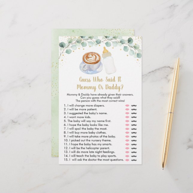 O Bebê Está A Criar Café Adivinhados Que O Dissera (Frente/Verso In Situ)