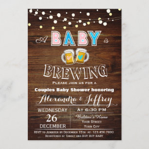 O bebê está fabricando cerveja o convite do chá