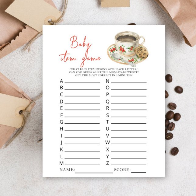 O bebê está preparando um chá de bebê de café Jogo (Criador carregado)