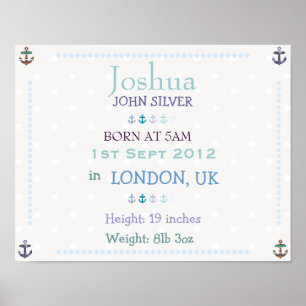 O bebé náutico personalizou a data do impressão