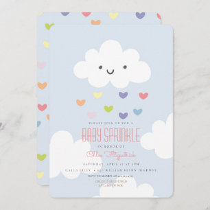 O bebê polvilha o convite das nuvens