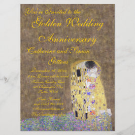 O Beijo de Klimt Convite de Aniversário de Bodas d