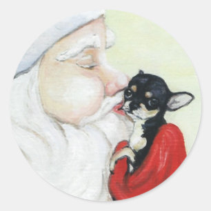 O beijo do papai noel para a etiqueta da arte da