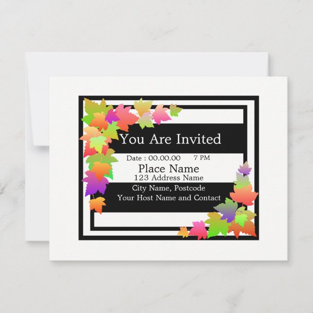 O Belo Autumn Deixa Um Cartão De Convite. (Frente)