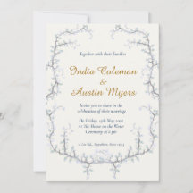 O Bluebell: Convite de Casamento Azul Empoeirado