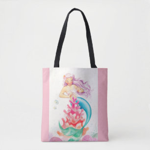 O bolsa bonito cor-de-rosa da sereia