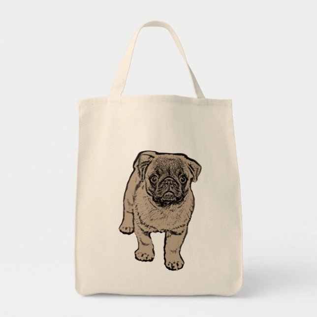 O bolsa bonito do mantimento do Pug (Frente)
