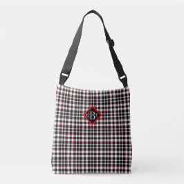 O bolsa cinzento preto branco vermelho de