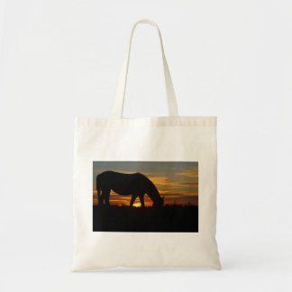 O bolsa do cavalo do por do sol