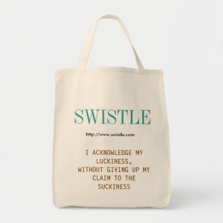 O bolsa do slogan do blogue de Swistle, azul
