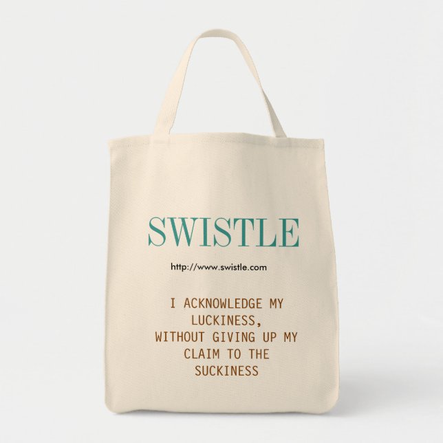 O bolsa do slogan do blogue de Swistle, azul (Frente)