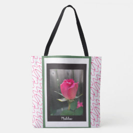 O bolsa floral na moda, rosa vermelha, adiciona o