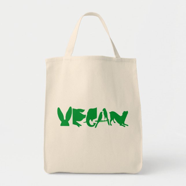 O BOLSA ORGÂNICO VERDE DO MANTIMENTO DO VEGAN (Frente)