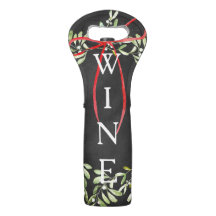 O bolsa rústico do vinho da grinalda do Natal do