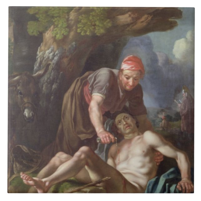 O bom samaritano, c.1751-52 (óleo em canvas) (Frente)