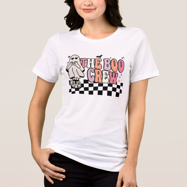 O Boo Crew Cute Groovy Retro Ghost Halloween (Frente)